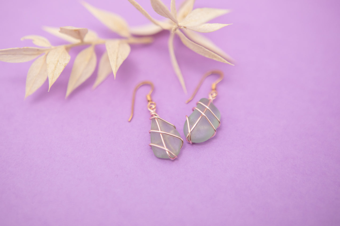 Classic rose gold earrings - Light Blue