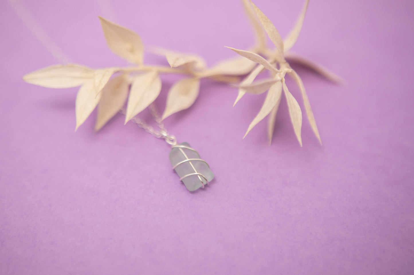 Classic Silver Necklace - Light Blue
