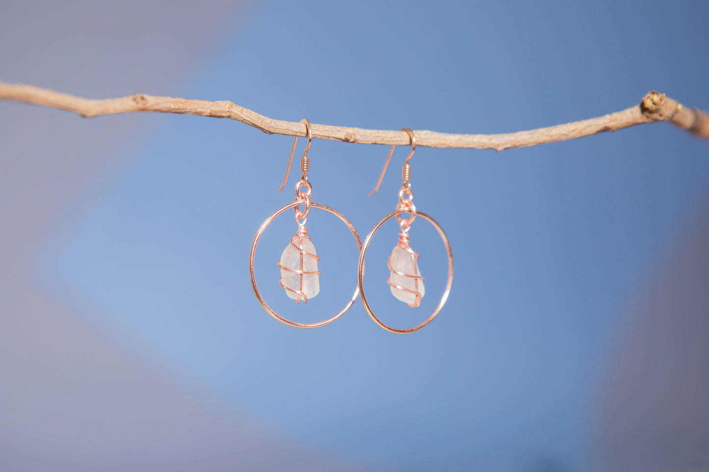 Jennie Hoops in Rose Gold & White