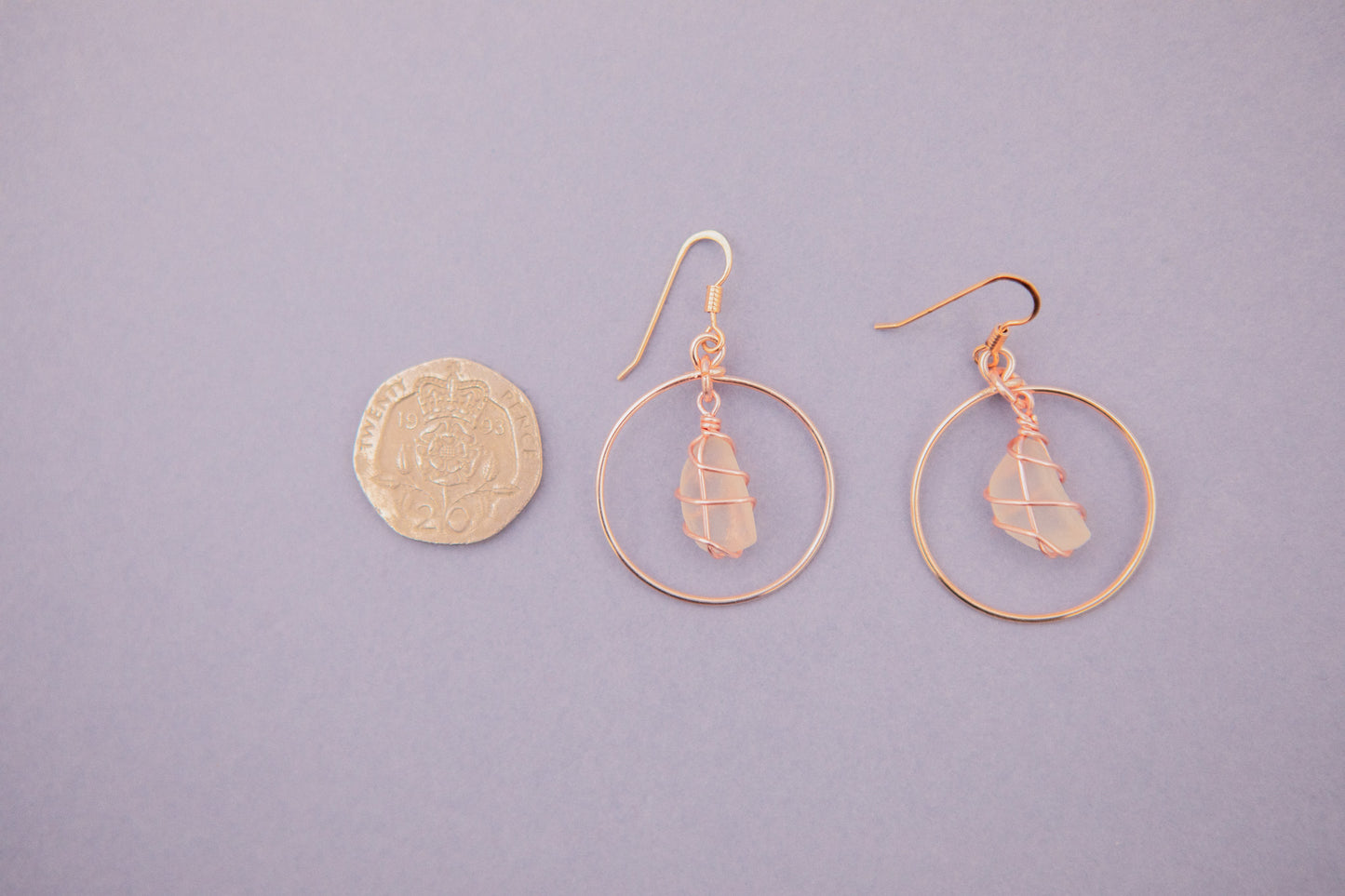 Jennie Hoops in Rose Gold & White