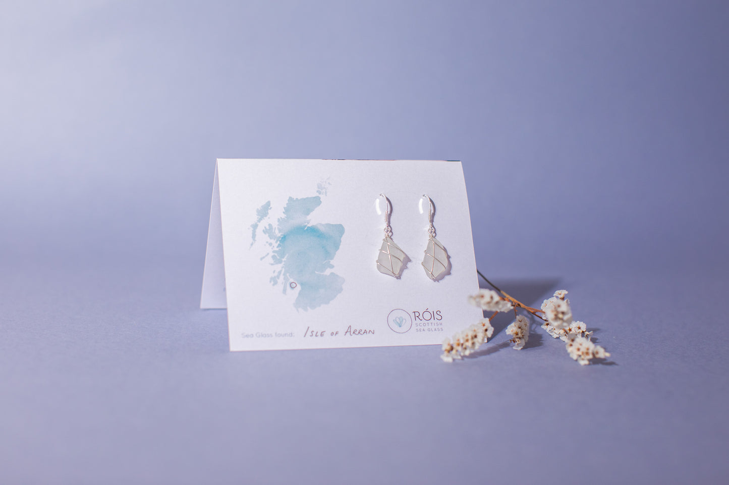 Classic silver earrings - Frosted White